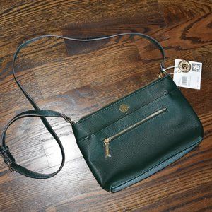 NWT $65 Anne Klein Vanity II Crossbody bag purse Forest deep dark GREEN